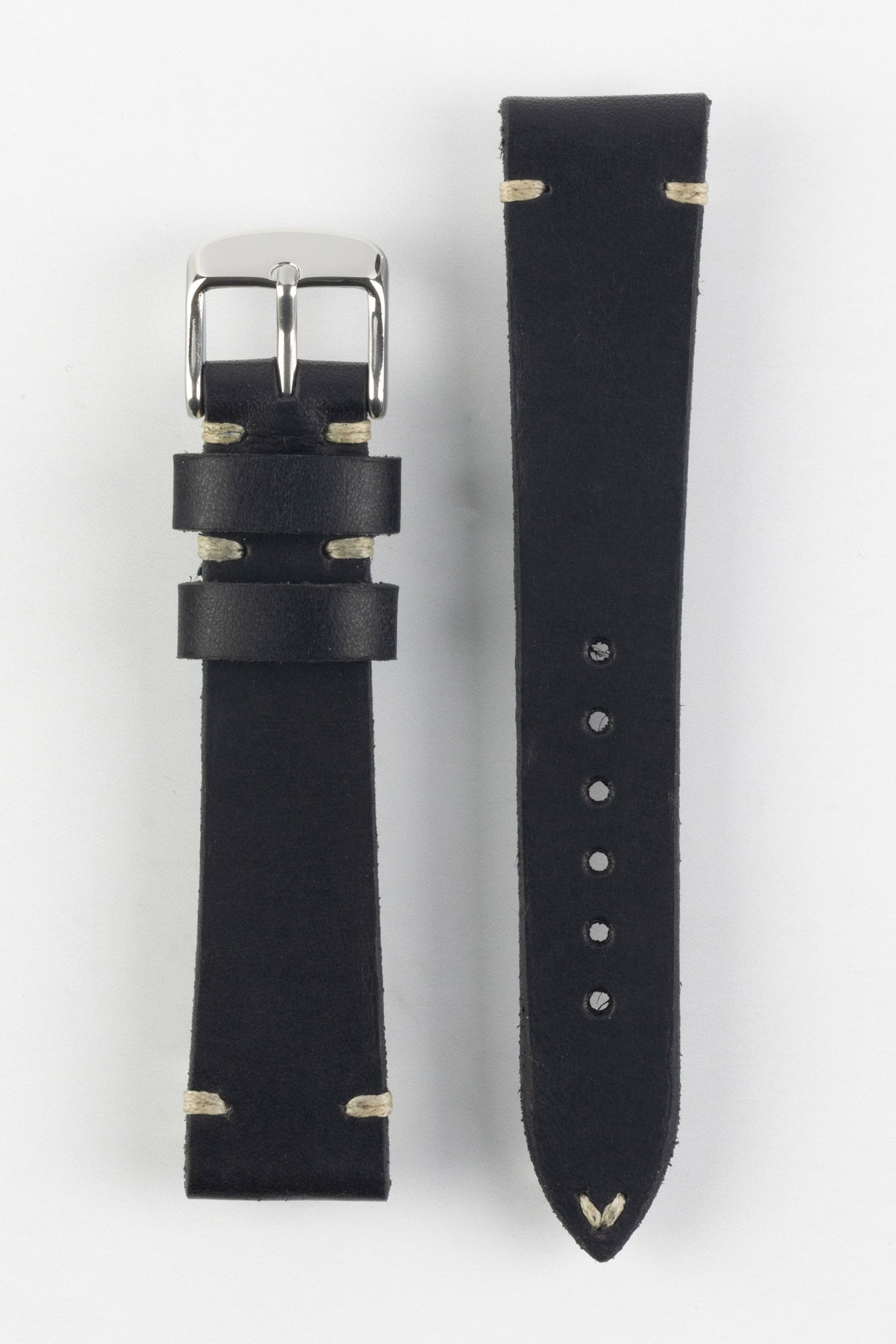 vintage black leather watch strap 