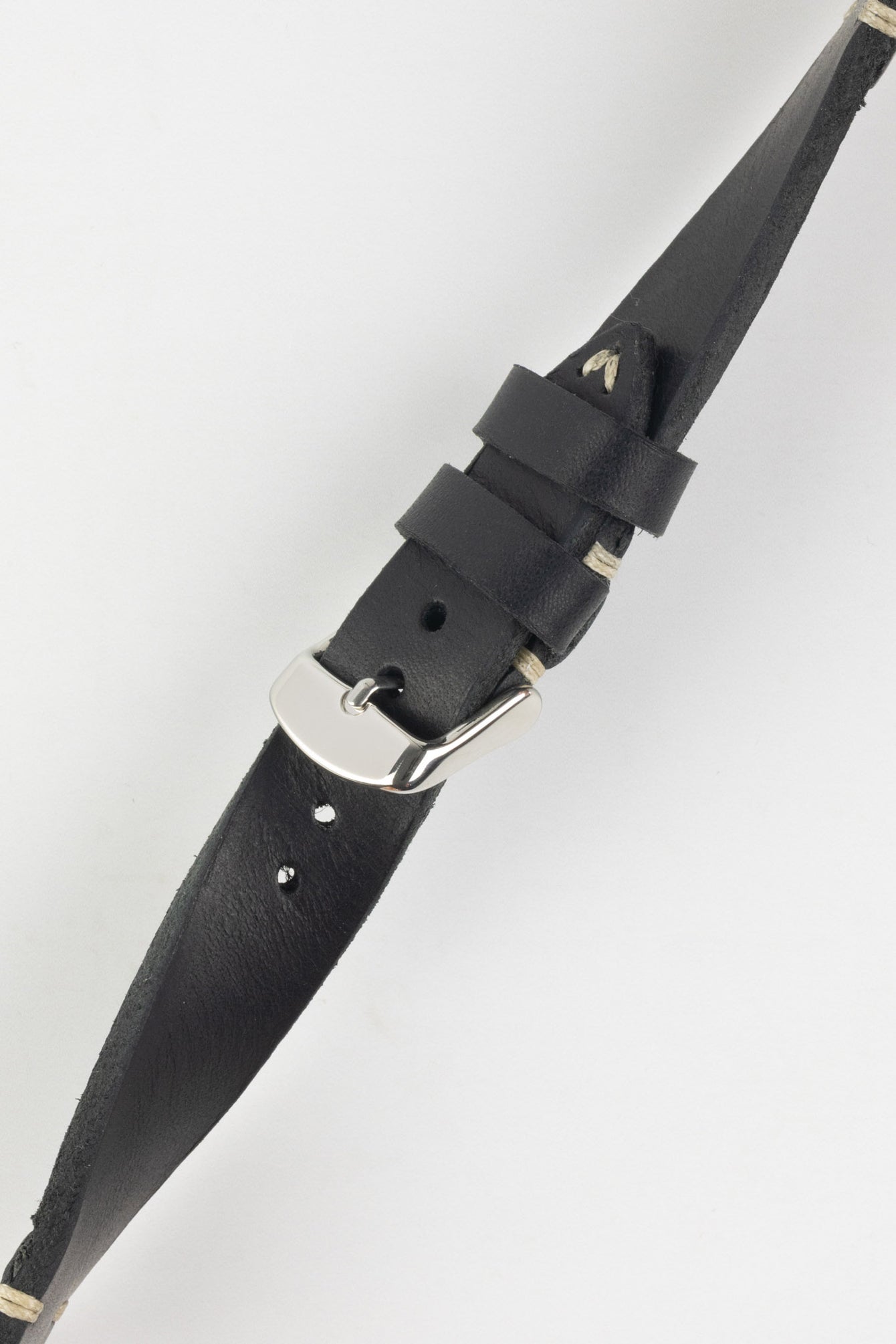 vintage black leather watch strap 