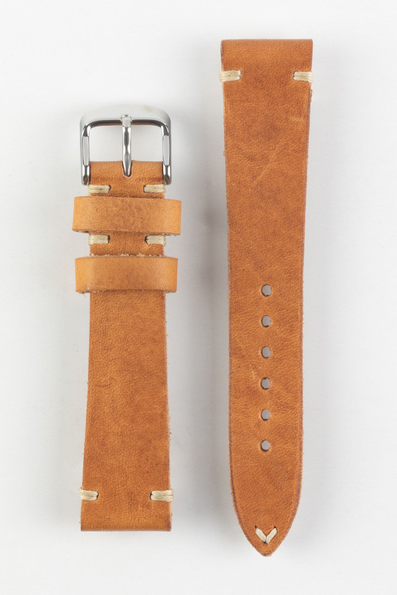 RIOS1931 WATTS Vintage Leather Watch Strap in COGNAC