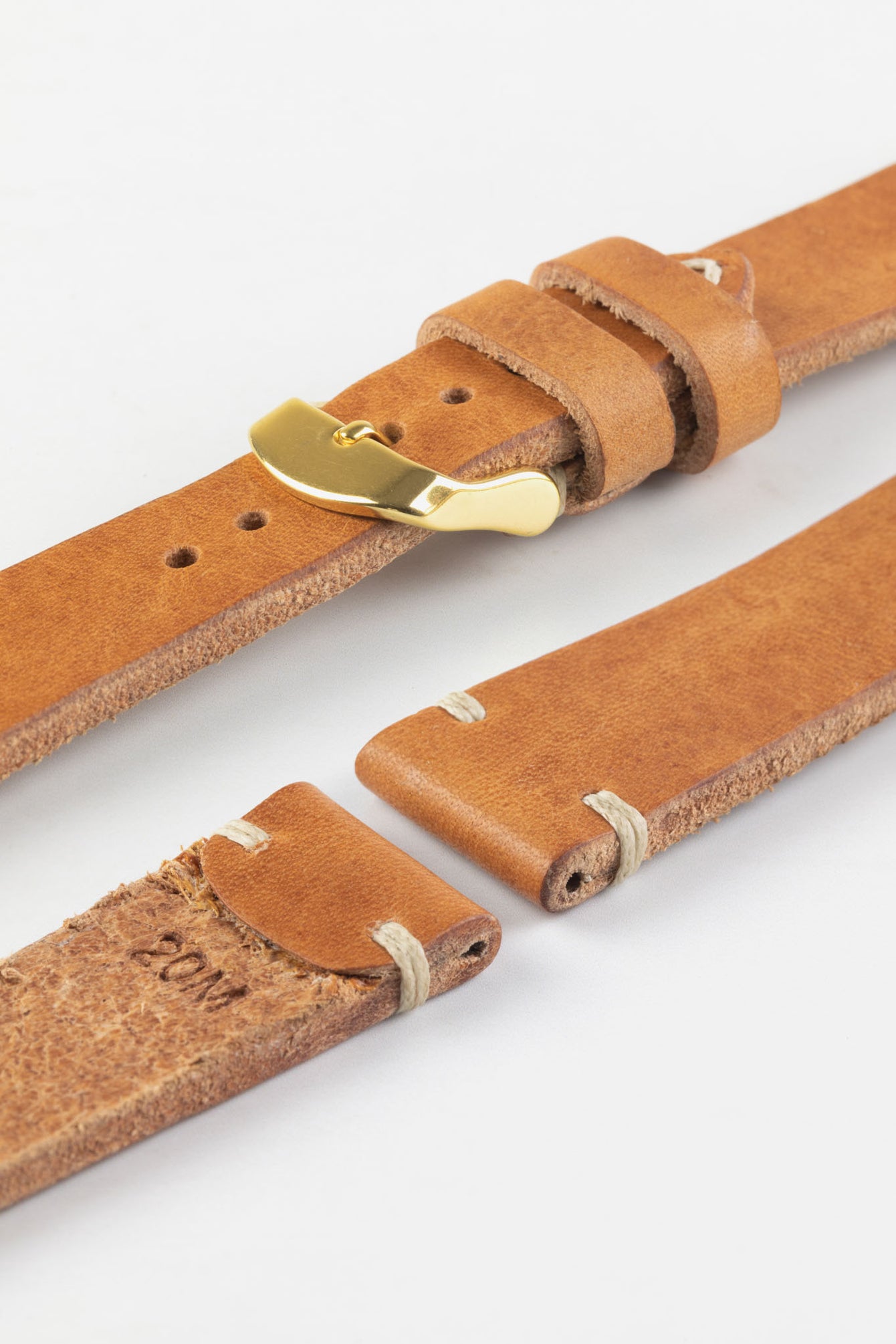 RIOS1931 WATTS Vintage Leather Watch Strap in COGNAC