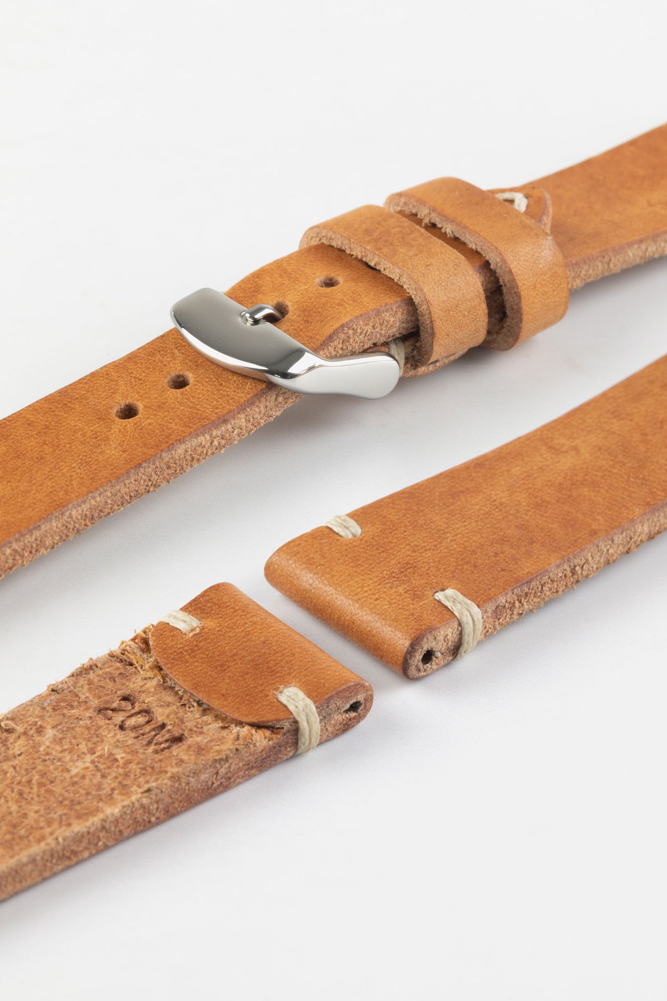 RIOS1931 WATTS Vintage Leather Watch Strap in COGNAC