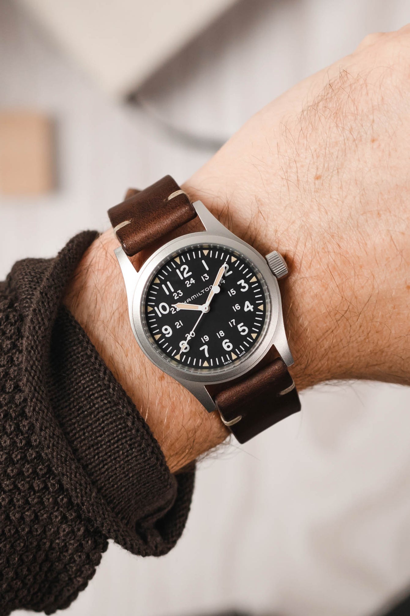 vintage brown leather watch strap 