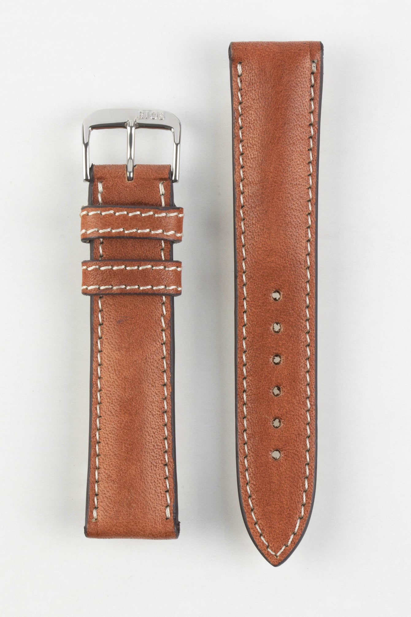 RIOS1931 WEILHEIM Organic Leather Watch Strap in COGNAC