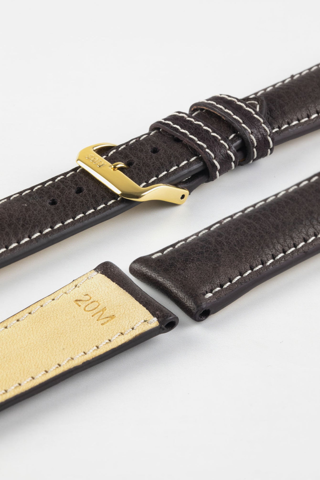 RIOS1931 WEILHEIM Organic Leather Watch Strap in MOCHA