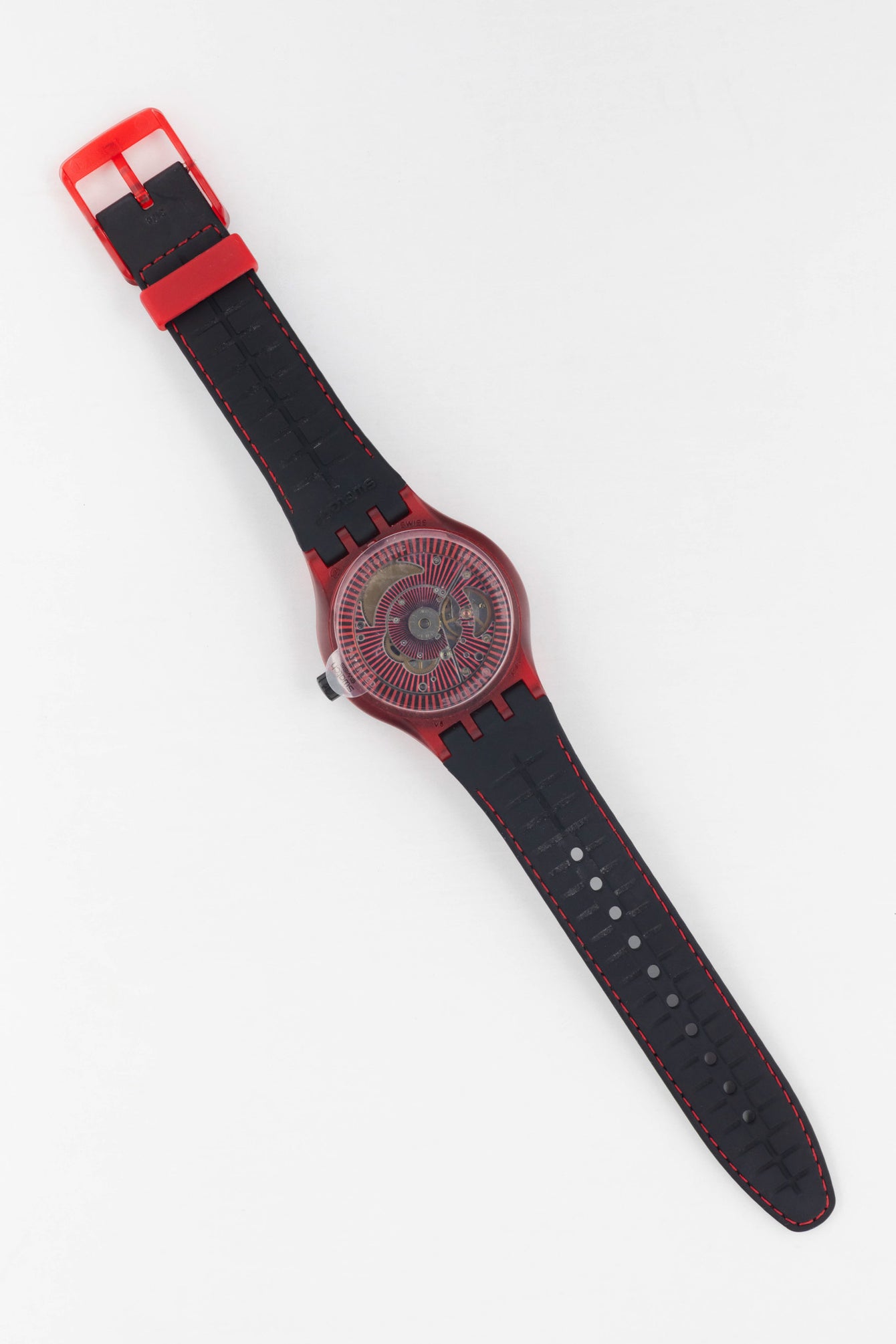 SWATCH SUTR400 Sistem51 42mm Polycarbonate Automatic Watch - Red