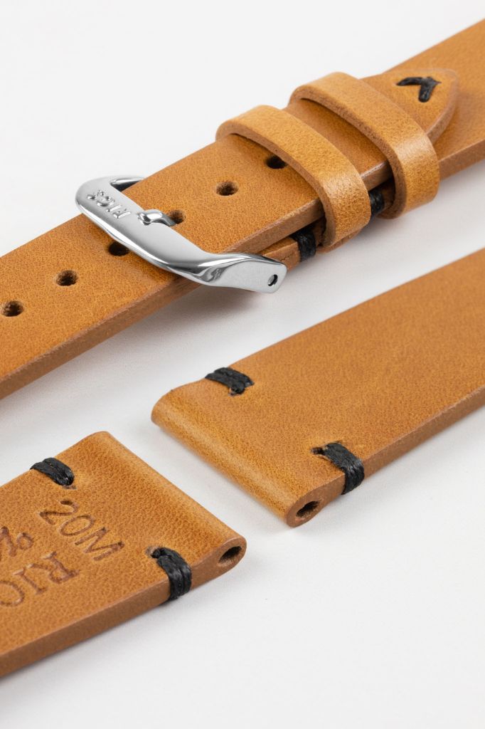 RIOS1931 WALKER Genuine Vintage Leather Watch Strap in HONEY