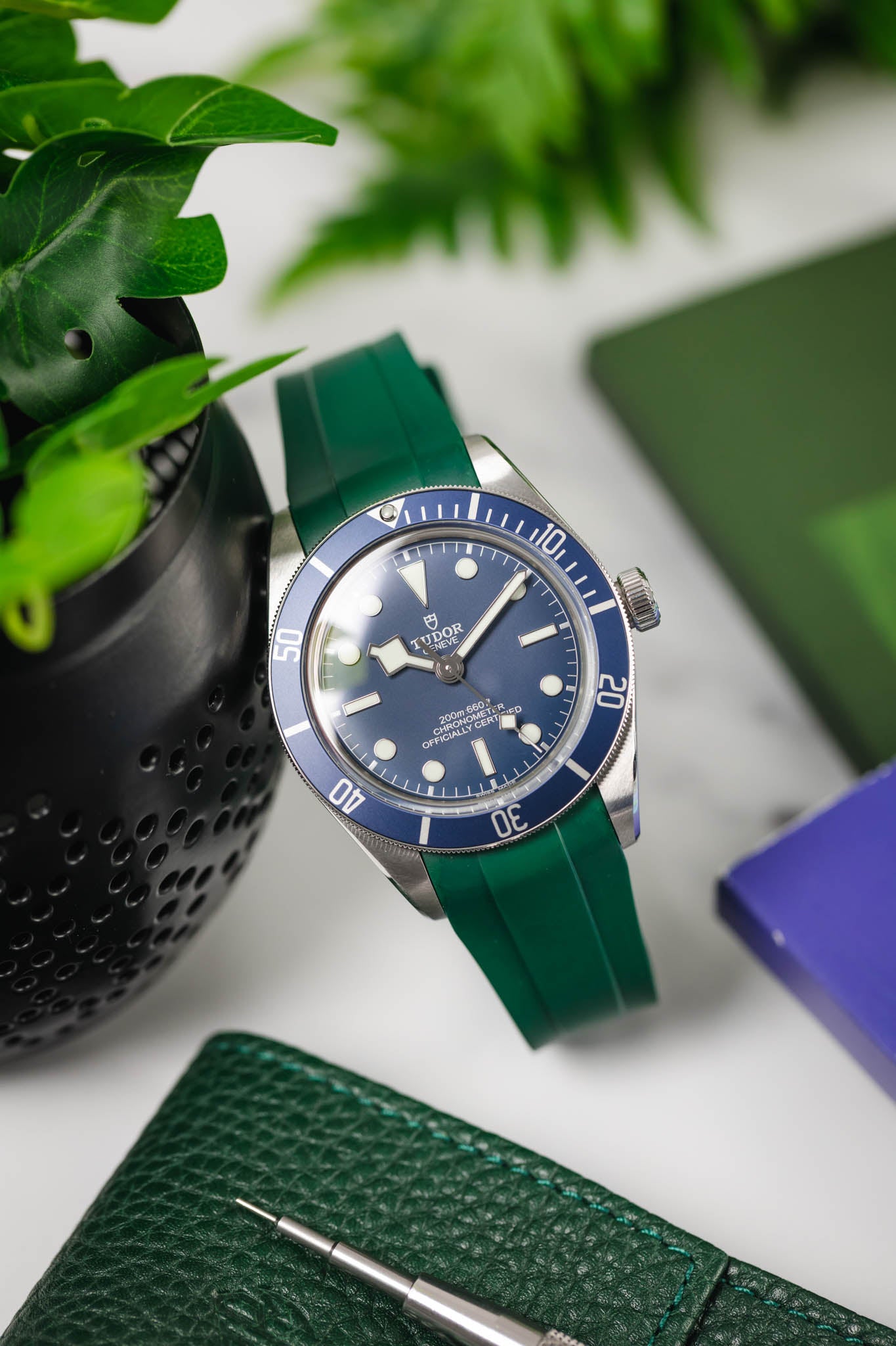 Tudor Black Bay rubber Vanguard Strap in Green Watch Obsession