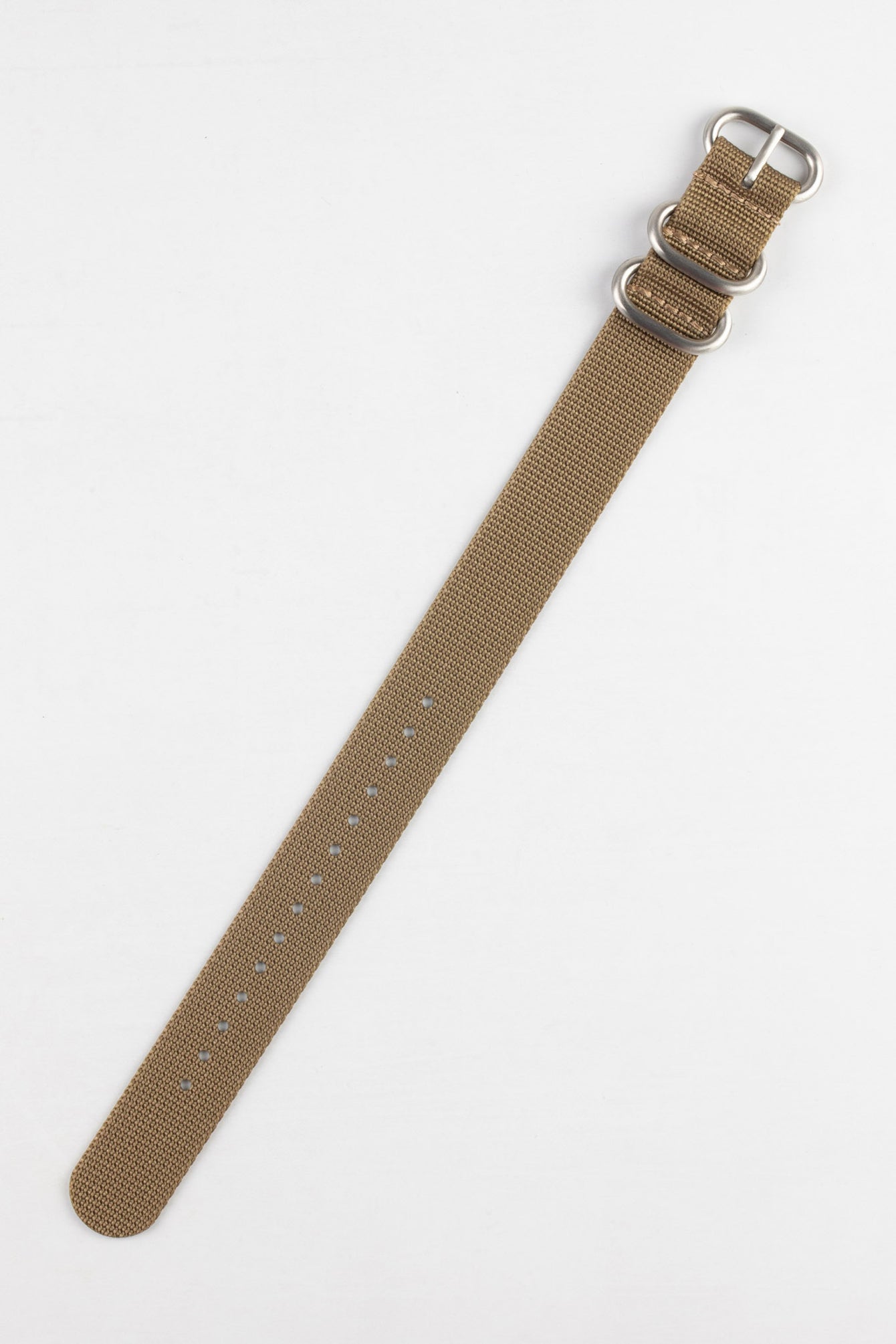 ZULU Nylon Watch Strap with 3 Steel Rings in KHAKI