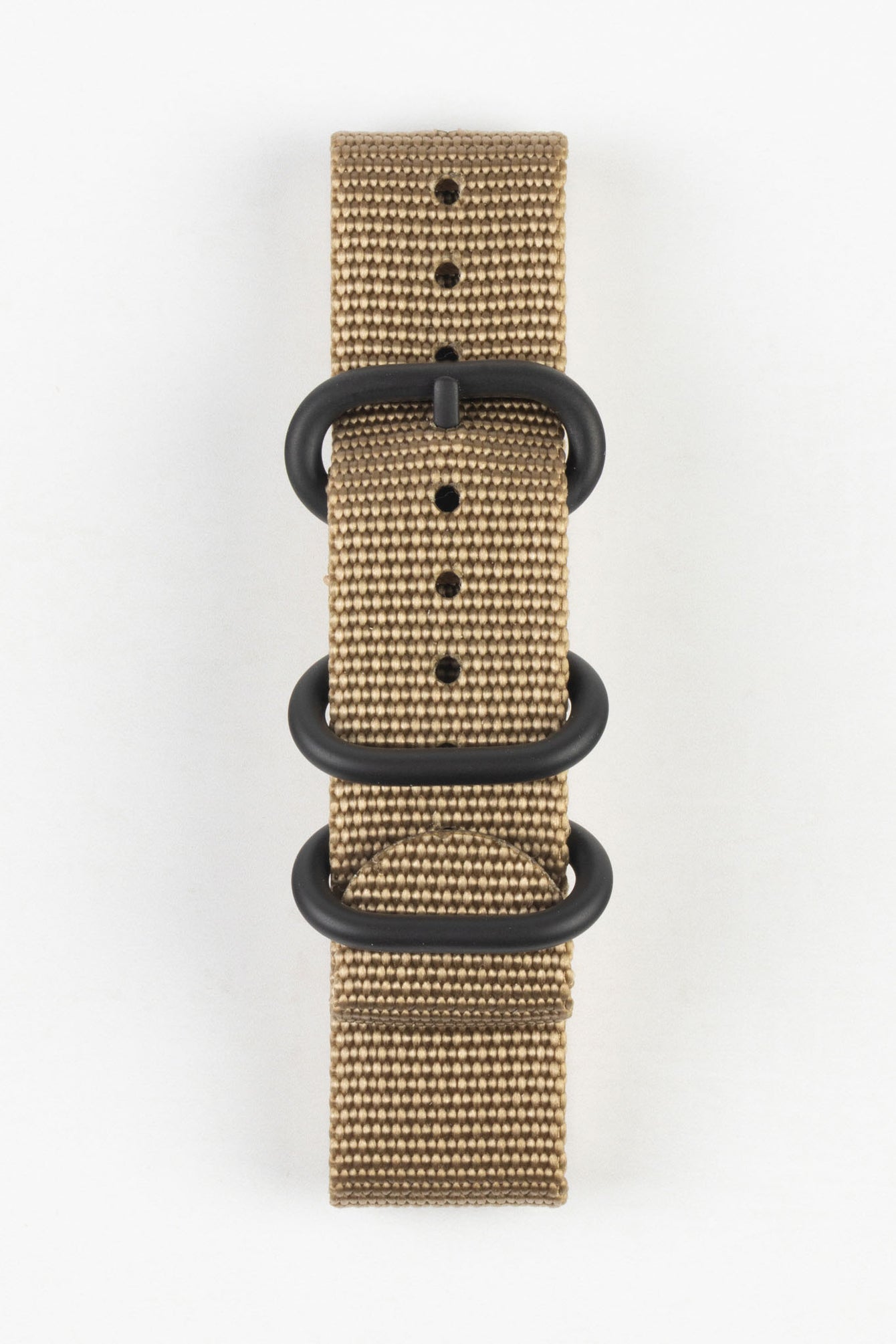 ZULU Nylon Watch Strap with 3 PVD Rings in KHAKI