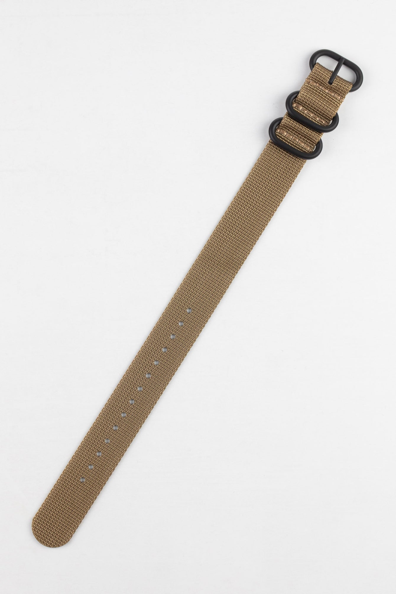 ZULU Nylon Watch Strap with 3 PVD Rings in KHAKI