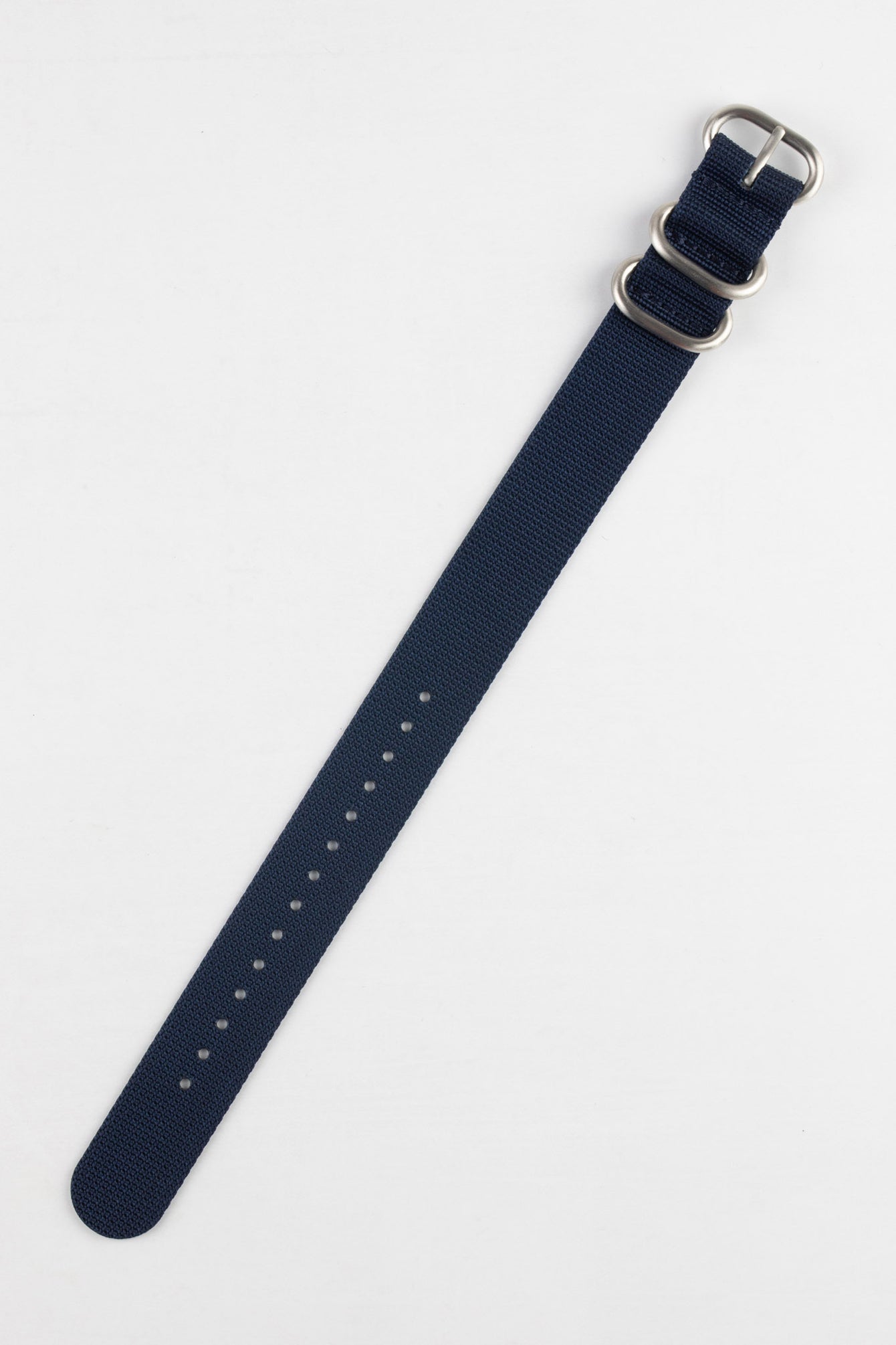 ZULU Nylon Watch Strap with 3 Steel Rings in DARK BLUE