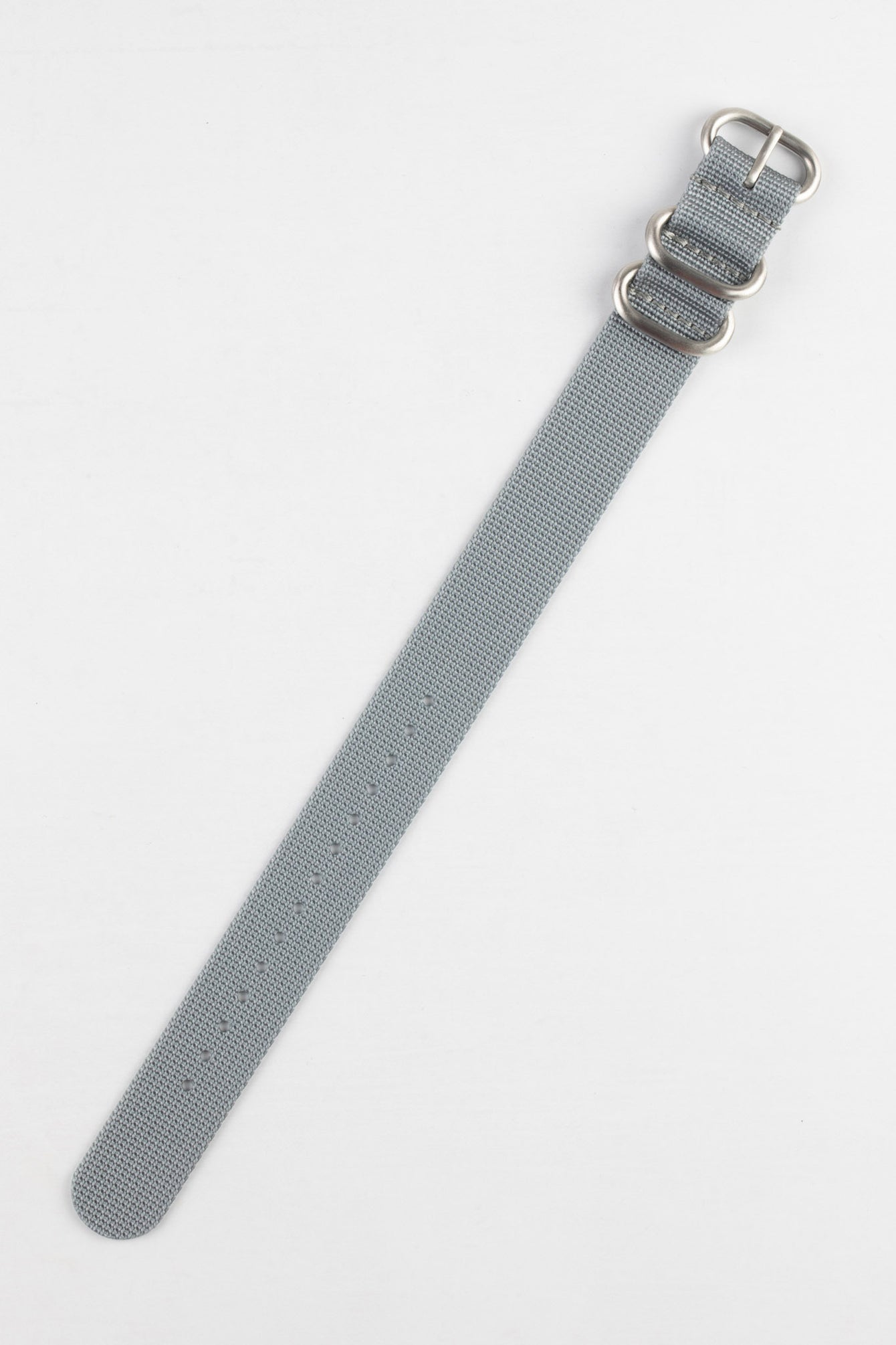 ZULU Nylon Watch Strap with 3 Steel Rings in GREY