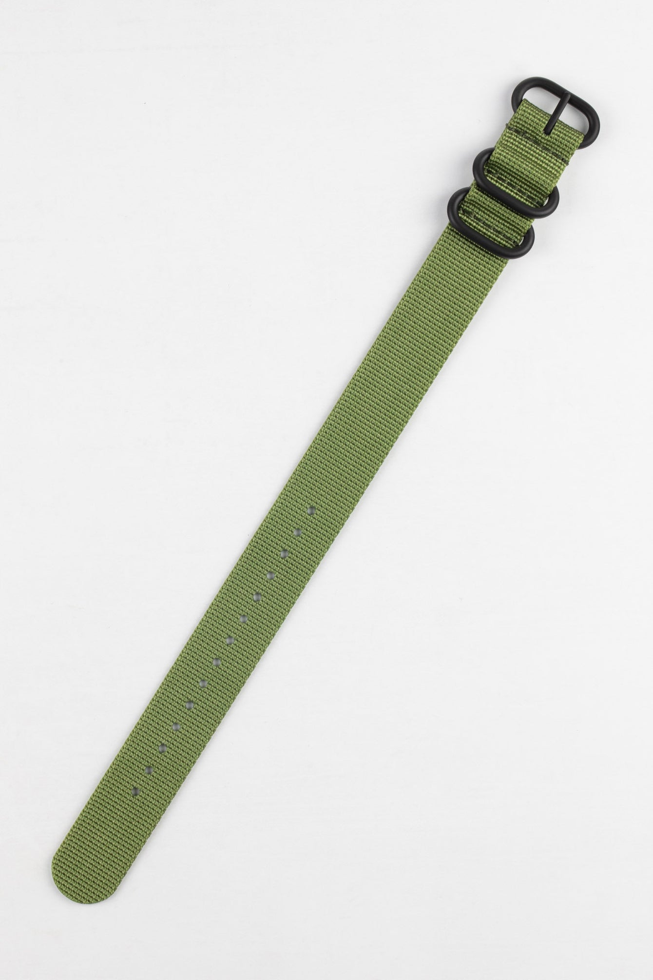 ZULU Nylon Watch Strap with 3 PVD Rings in ARMY GREEN