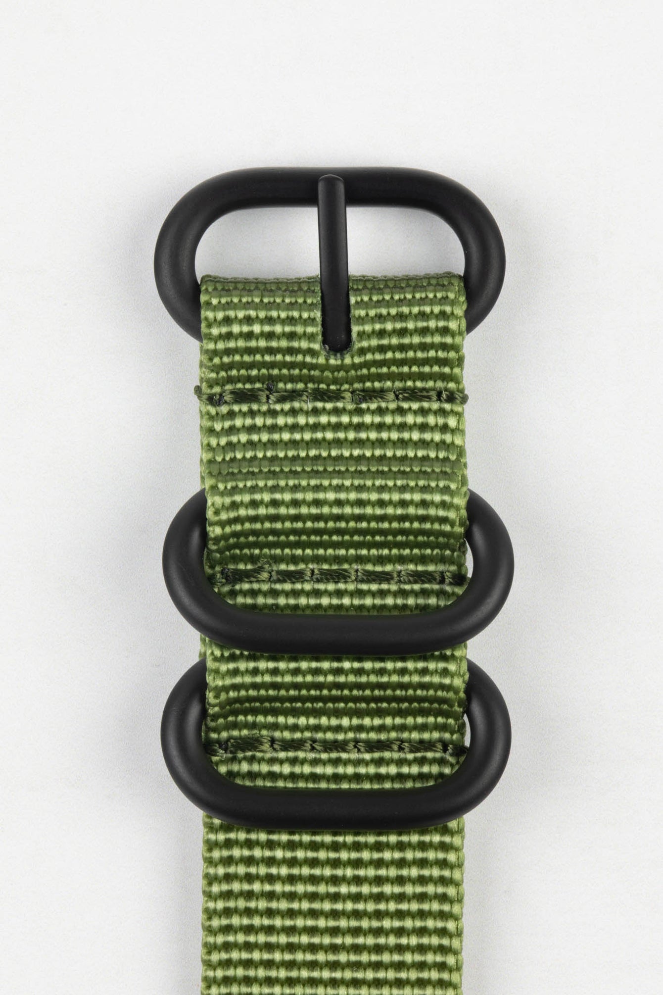 ZULU Nylon Watch Strap with 3 PVD Rings in ARMY GREEN