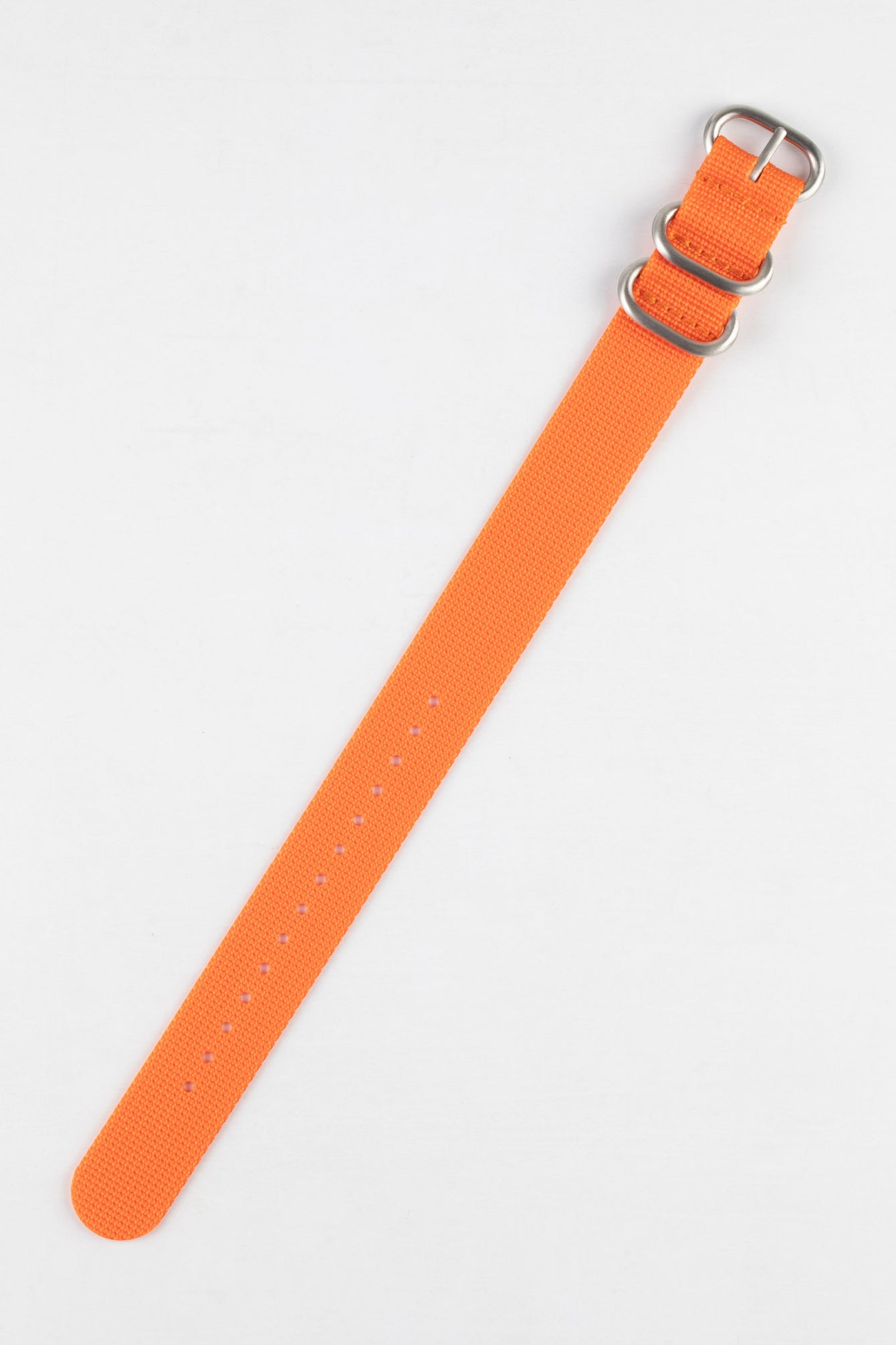 ZULU Nylon Watch Strap with 3 Steel Rings in ORANGE